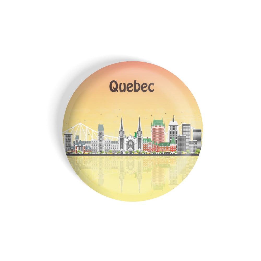 dhcrafts Round Fridge Magnet Multicolour Places Quebec City In Canada Glossy Finish Design Pack of 1 (58 mm)